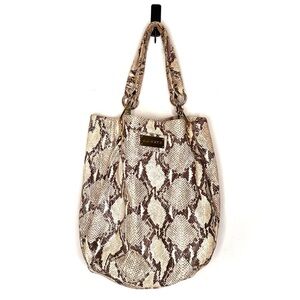 CC Skye | Brown and Cream Animal Print Leather Shoulder Bag